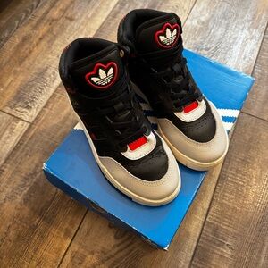 Adidas Kids’ Drop Step C High-Top Sneakers - Black/Gray/Red